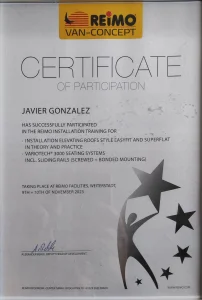 Certificado Reimo Van Concept